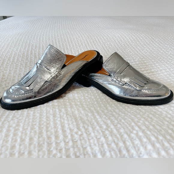Clergerie Paris Metallic Loafers with Fringe Detail - Picture 4 of 10